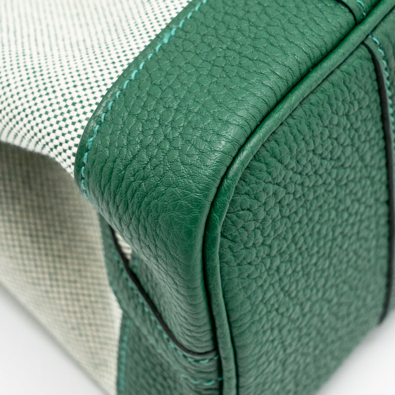 Hermes Neo Garden Party 23 Canvas/Negonda Ecru/Vert Moyen SHW Stamp K