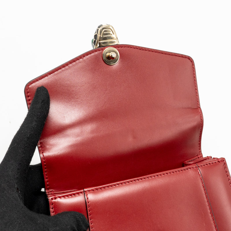 Bvlgari Serpenti Forever Top Handle Bag Calfskin Red LGHW
