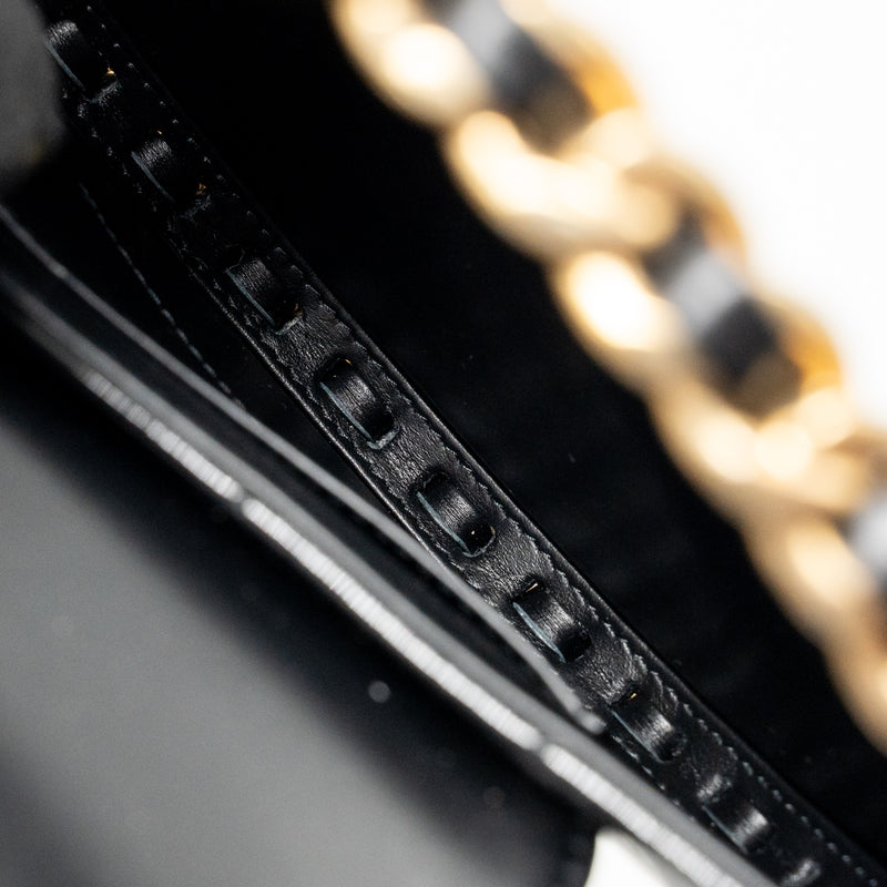 Chanel 23K Hoop Bag Patent Leather Black GHW (Microchip)