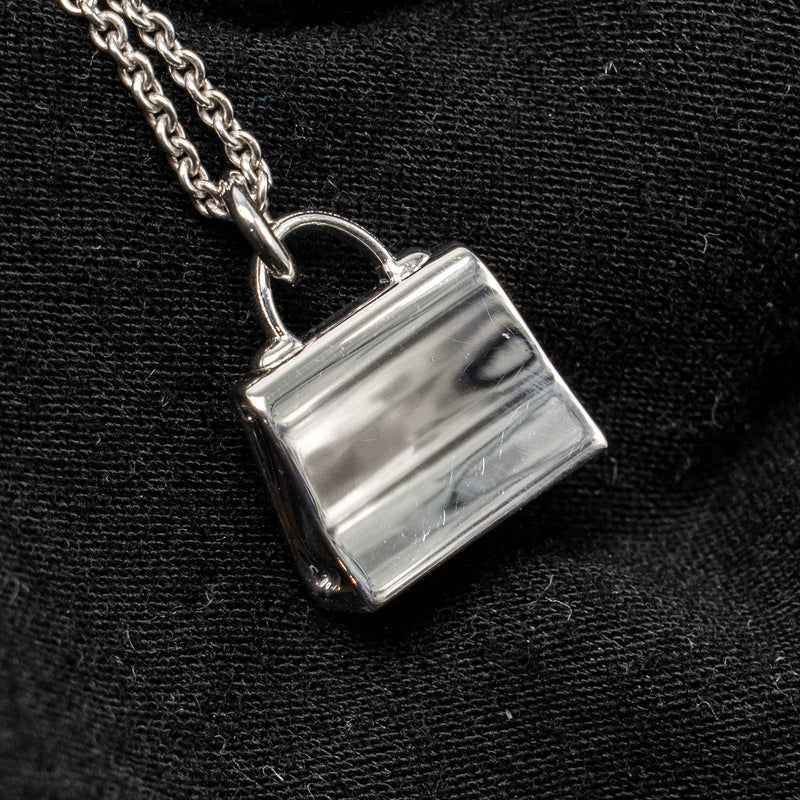 Hermes Amulette Kelly Pendant White Gold Diamonds