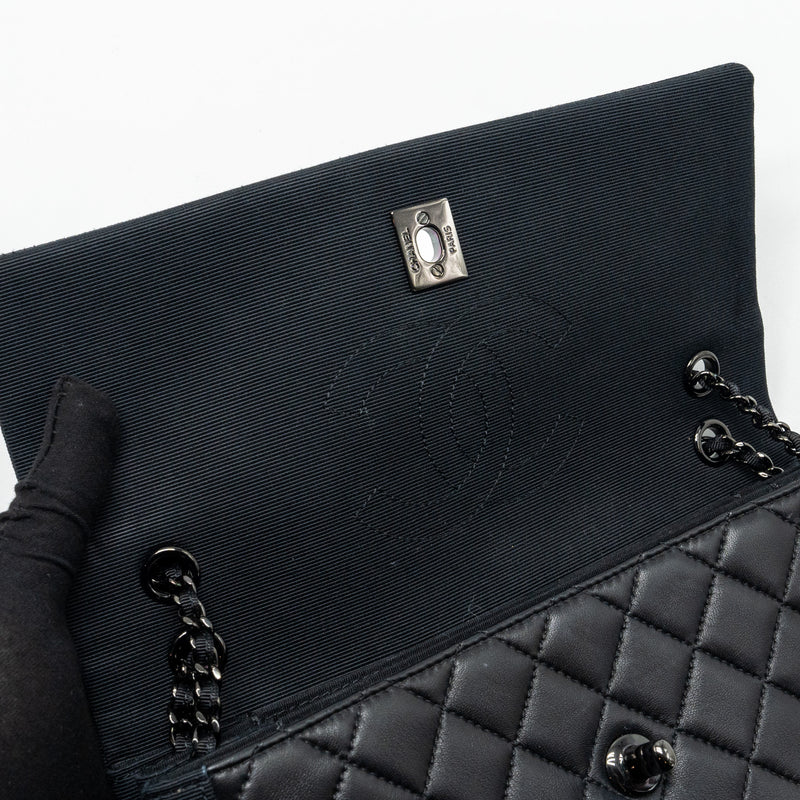 Chanel Quilted Flap Bag Lambskin/Fabric SO Black