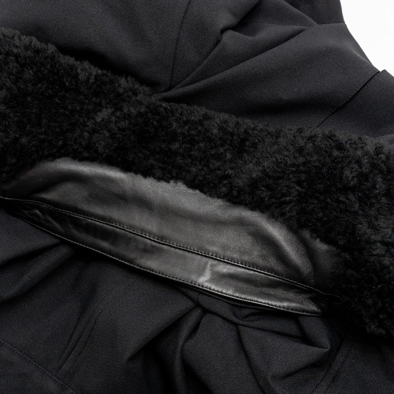 Hermes Size 34 Long Trench Coat Polyamide Black