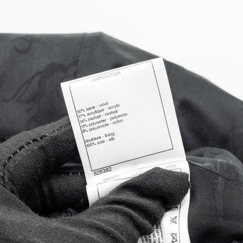 Chanel Size 38 Shining Crystal Tweed Dress Coat Wool/Acrylic Black/Multicolour