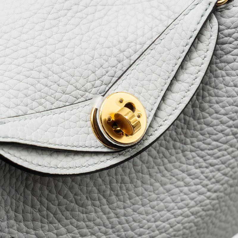 Hermes Mini Lindy Clemence Bleu Pale GHW Stamp Z