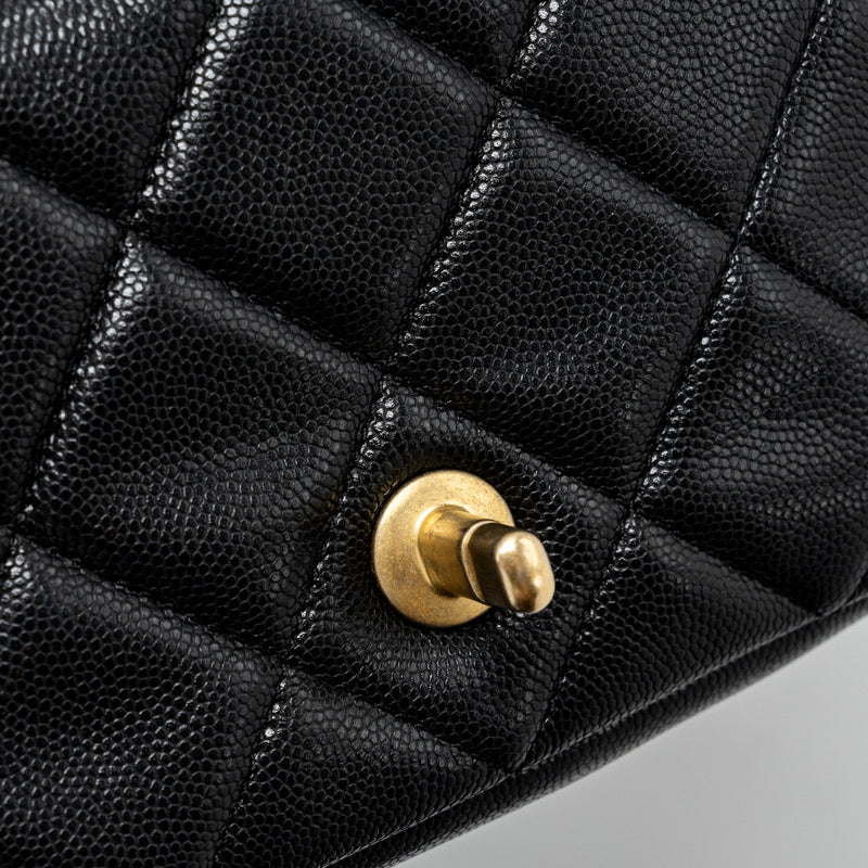 CHANEL Mini twist your button square flap bag caviar BLACK GHW