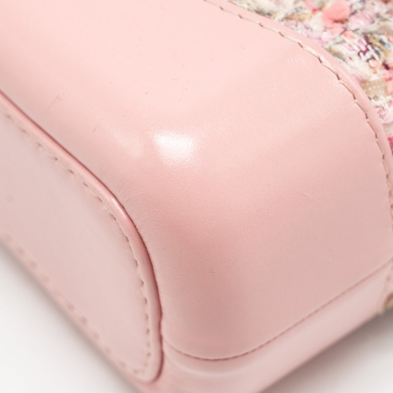 Chanel Small Gabrielle Hobo Bag Tweed/Shiny Calfskin Pink Multicoloured Hardware