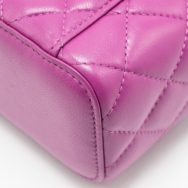 CHANEL Pearl Crush Mini Vanity with Chain Lambskin Purple GHW