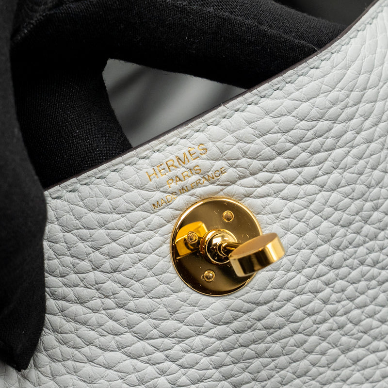 Hermes Mini Lindy Clemence Bleu Pale GHW Stamp Z
