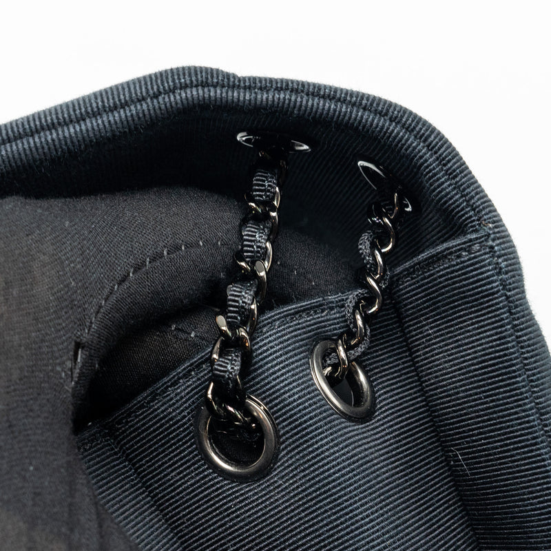 Chanel Quilted Flap Bag Lambskin/Fabric SO Black
