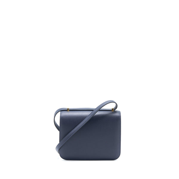 Hermes Mini Constance Evercolour Blue Nuit GHW Stamp D