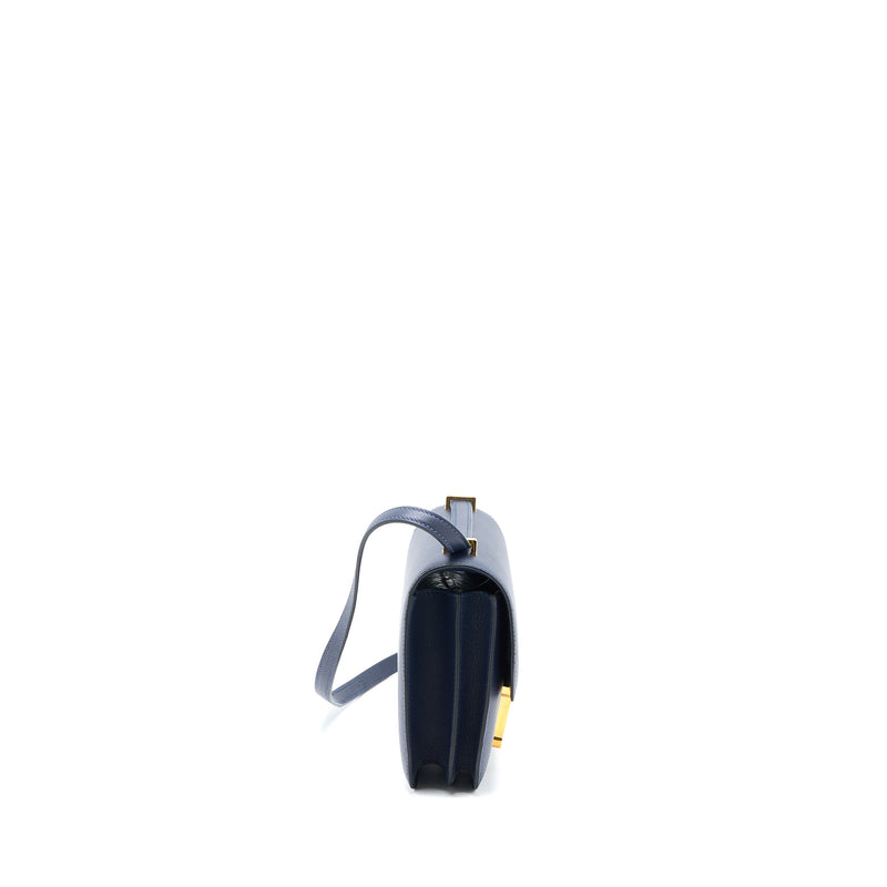 Hermes Mini Constance Evercolour Blue Nuit GHW Stamp D