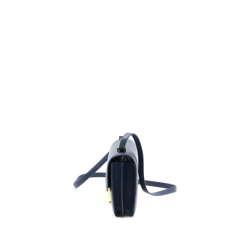 Hermes Mini Constance Evercolour Blue Nuit GHW Stamp D