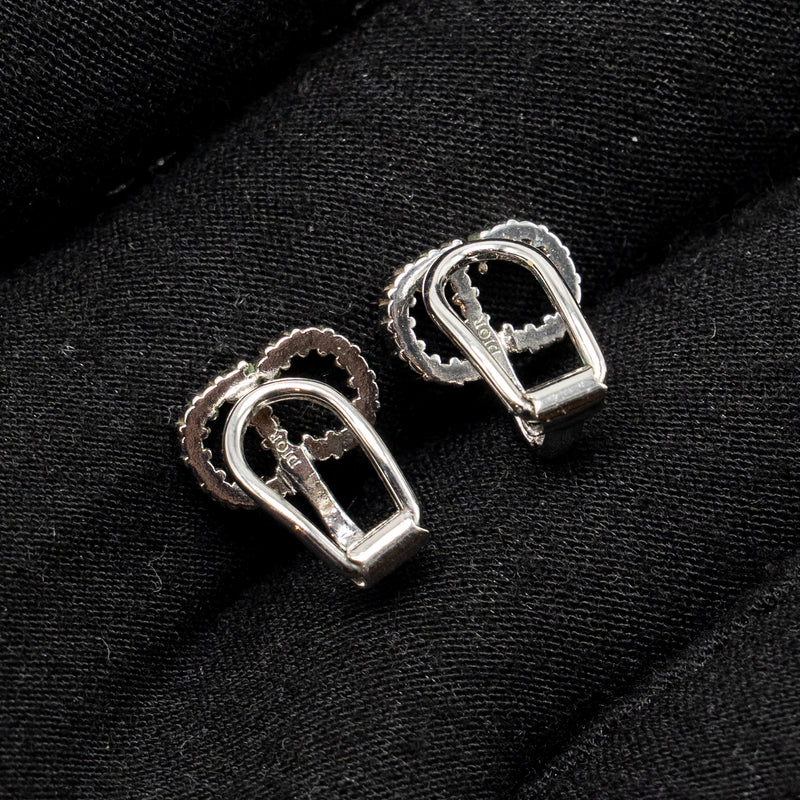 Dior Crystal CD Ear Clips Silver/Gold Tone (sell in a set)