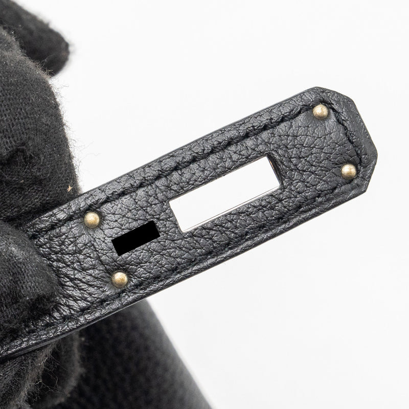 Hermes Birkin 35 Togo Black SHW Stamp Square R