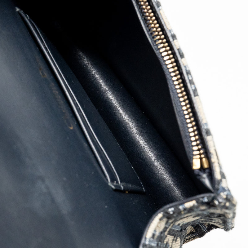 DIOR Saddle Belt Bag Blue Oblique Jacquard Canvas GHW