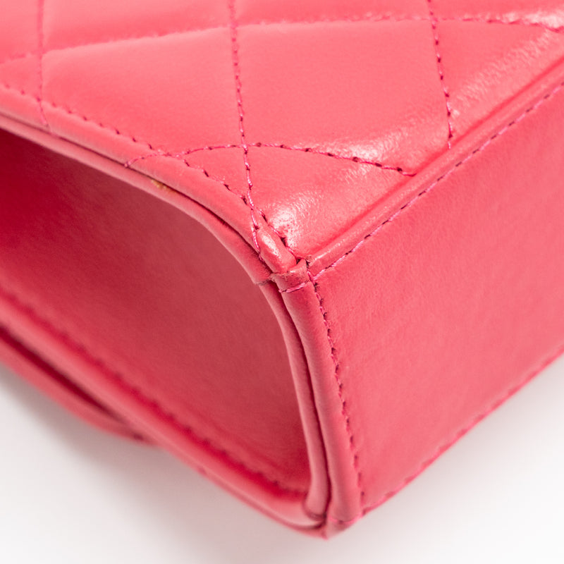 Chanel Mini Trendy CC Clutch with Chain Lambskin Pink LGHW