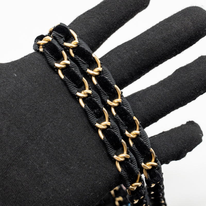 Chanel Medium Single flap bag tweed black GHW