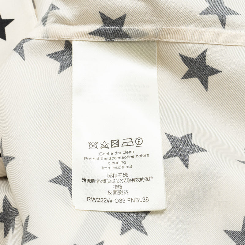 LOUIS VUITTON Size 34 Stars and Stripe Silk Top White/Black