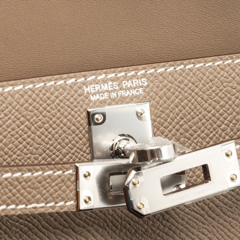 Hermes mini Kelly II epsom etoupe SHW stamp B