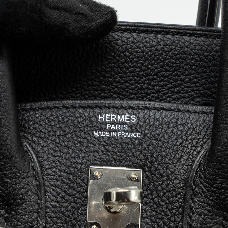 Hermes Birkin 25 Togo Black SHW Stamp B