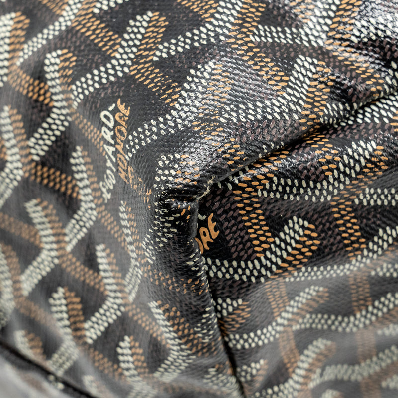 Goyard Saint Louis PM Tote Bag Goyardine Canvas / Calfskin Black SHW