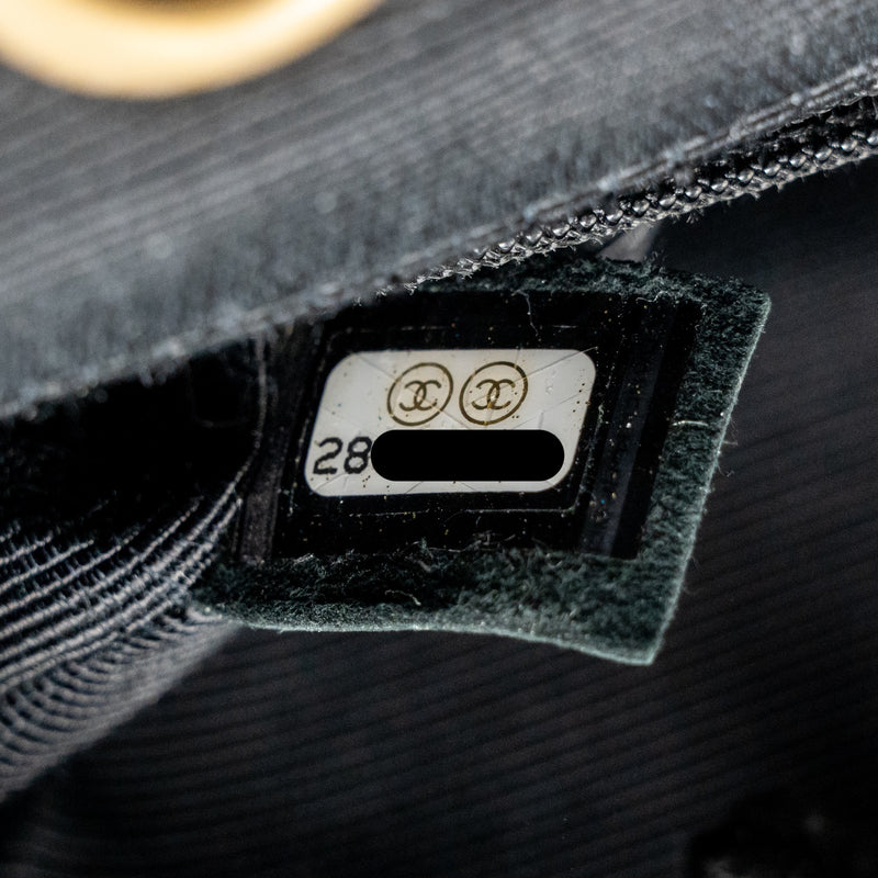 Chanel Medium Single flap bag tweed black GHW
