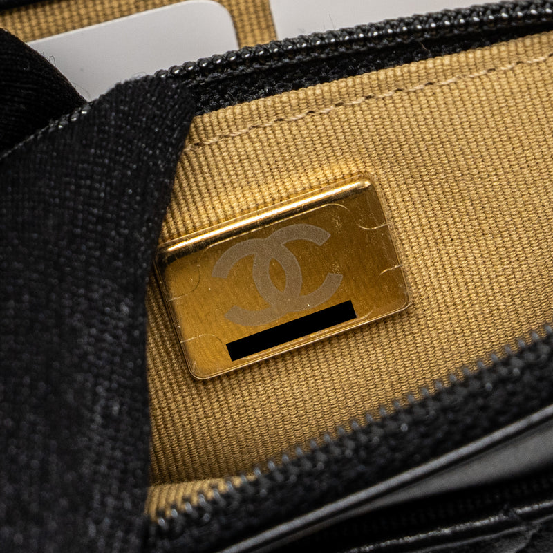 Chanel 22S Pearl Crush Wallet on Chain Lambskin Black Brushed GHW (Microchip)