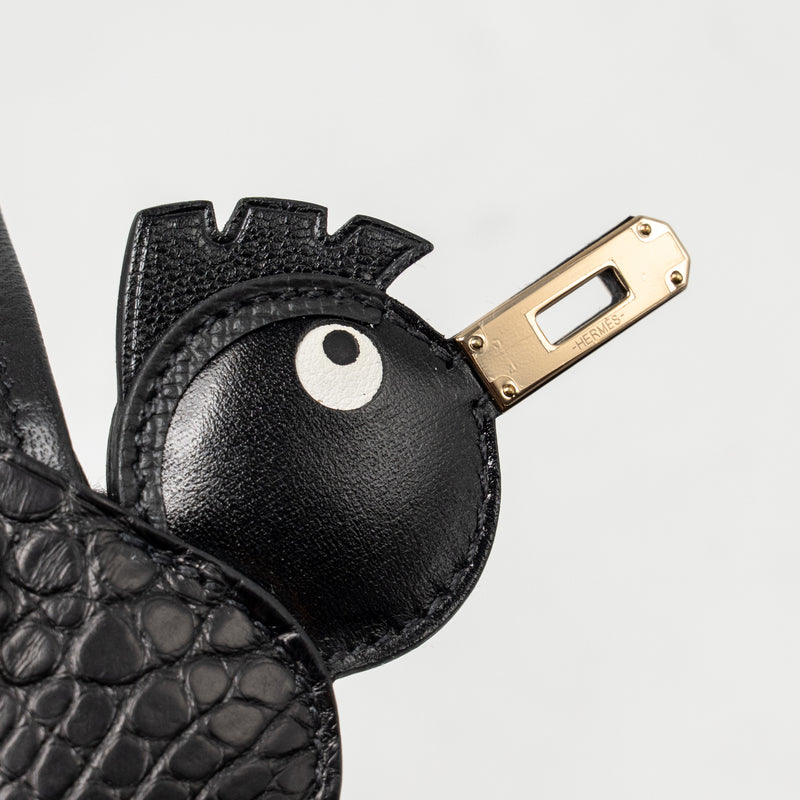 Hermes Birdy touch charm black LGHW stamp B
