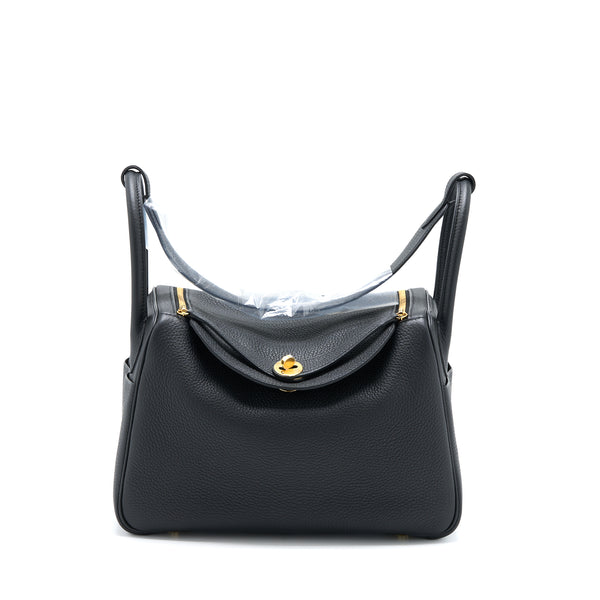 Hermes Lindy 30 Clemence Black GHW Stamp U