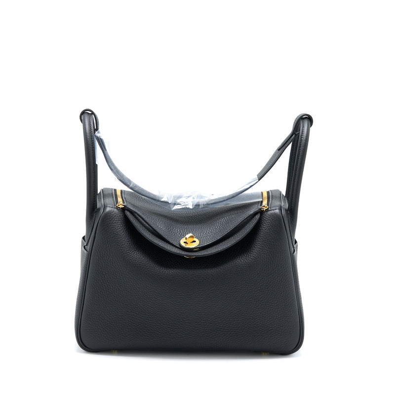 Hermes Lindy 30 Clemence Black GHW Stamp U