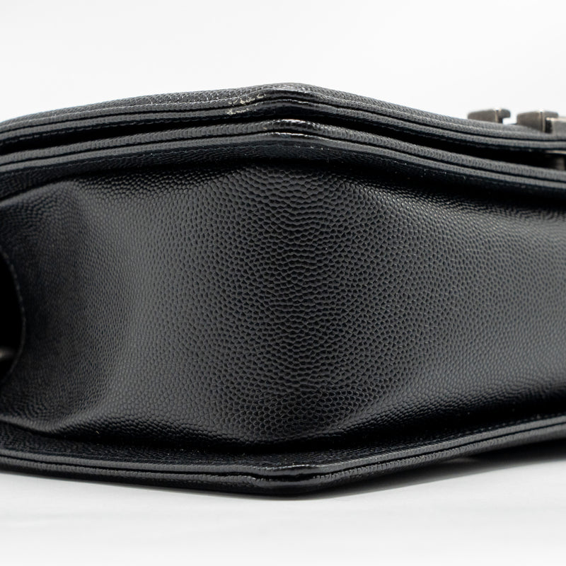 CHANEL Medium Boy Bag Caviar Black Ruthenium Hardware