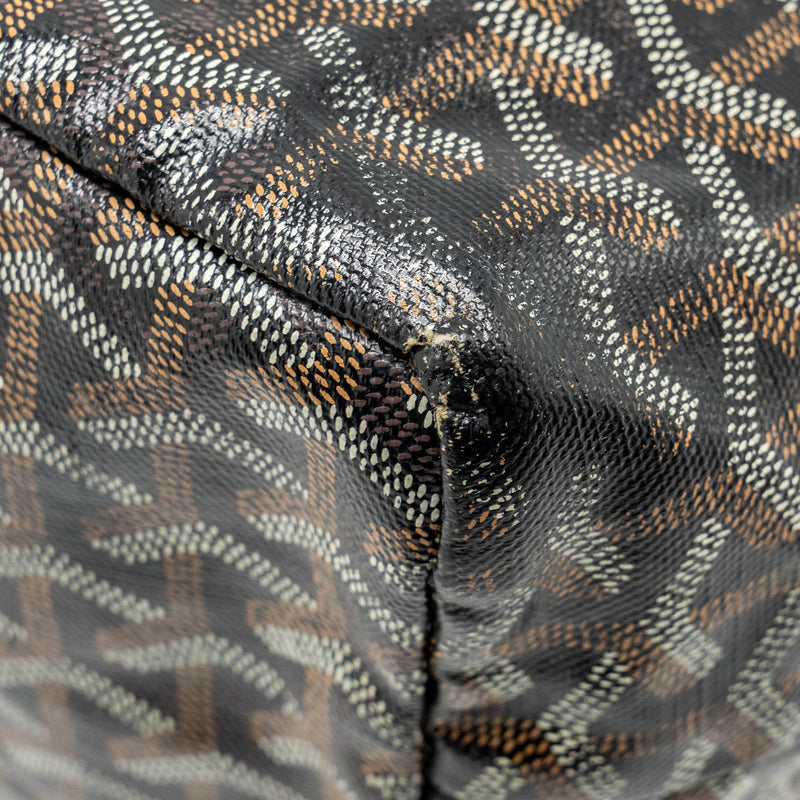 Goyard Saint Louis PM Tote Bag Goyardine Canvas / Calfskin Black SHW