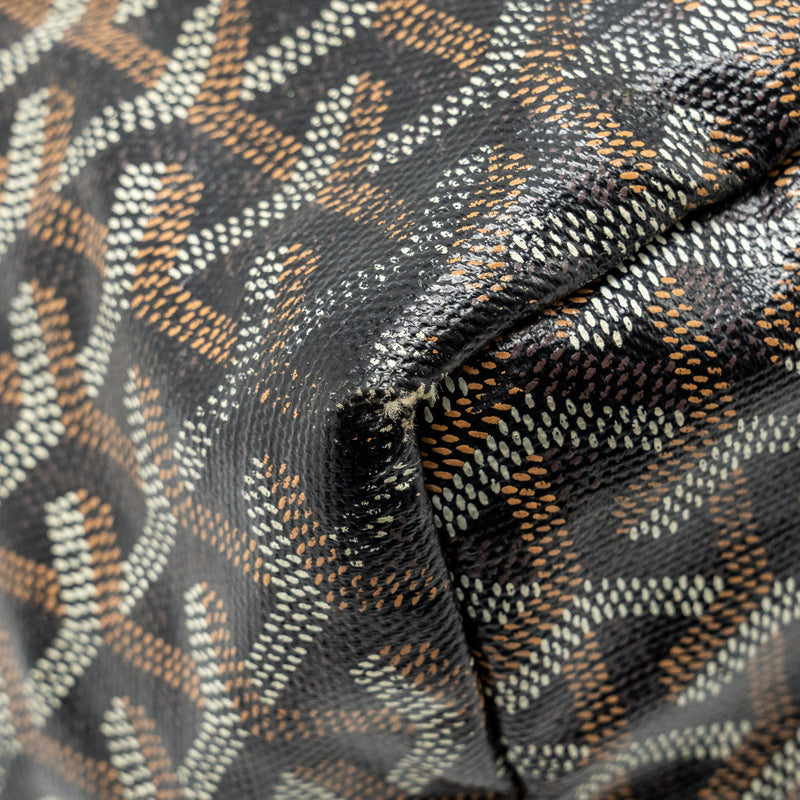 Goyard Saint Louis PM Tote Bag Goyardine Canvas / Calfskin Black SHW