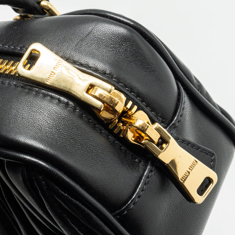 MIU MIU Arcadie Matelasse Nappa Bag Black GHW