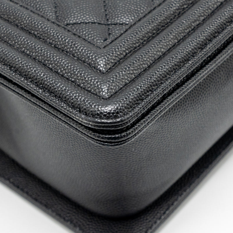 CHANEL Medium Boy Bag Caviar Black Ruthenium Hardware