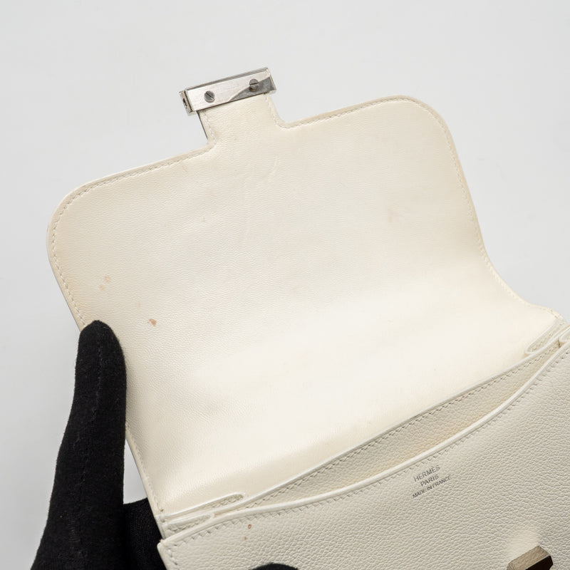 Hermes Mini Constance Epsom Blanc SHW Stamp D
