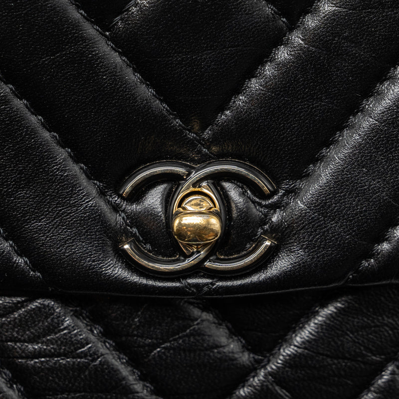 Chanel Mont Coco Mini Flap Bag Shiny Lambskin Black LGHW