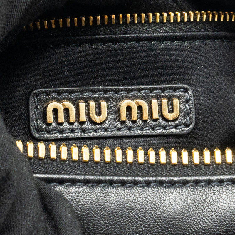 MIU MIU Arcadie Matelasse Nappa Bag Black GHW