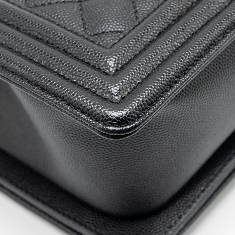 CHANEL Medium Boy Bag Caviar Black Ruthenium Hardware