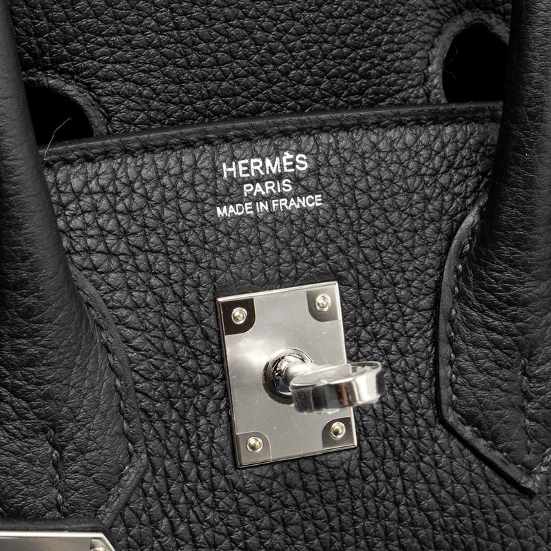 Hermes Birkin 25 Togo Black SHW Stamp K
