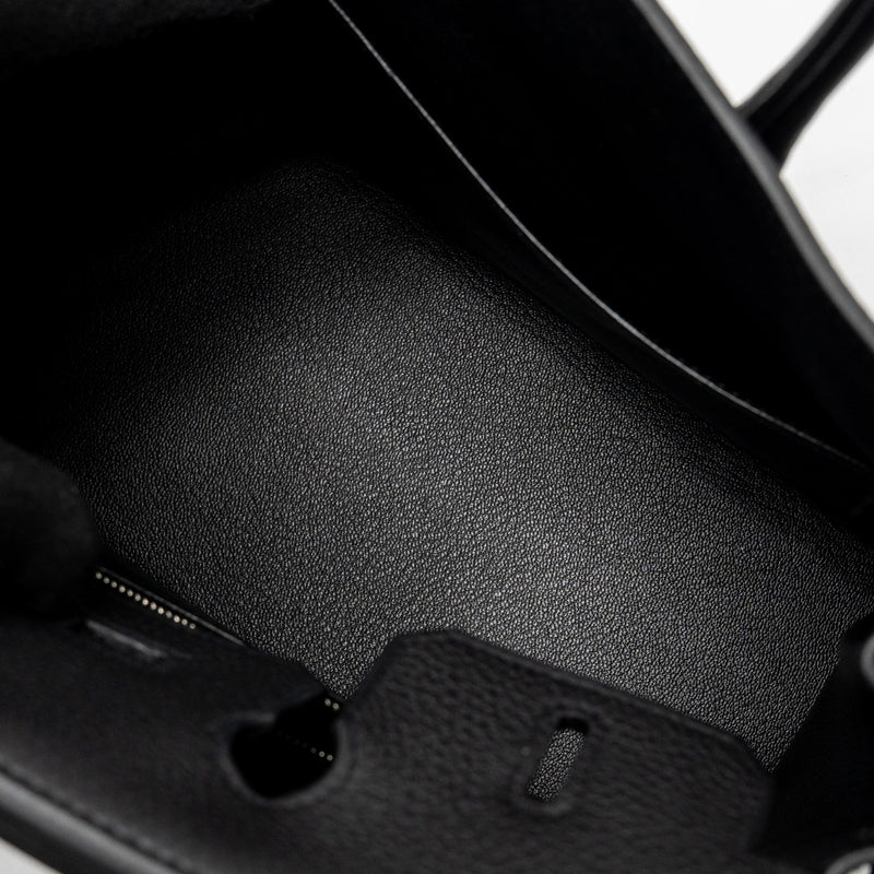 Hermes Birkin 25 Togo Black SHW Stamp K