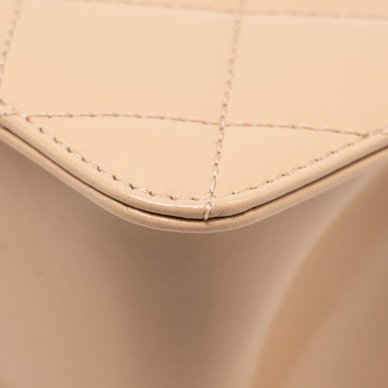 Chanel Gold Crush Mini Flap Bag Calfskin Beige GHW (Microchip)