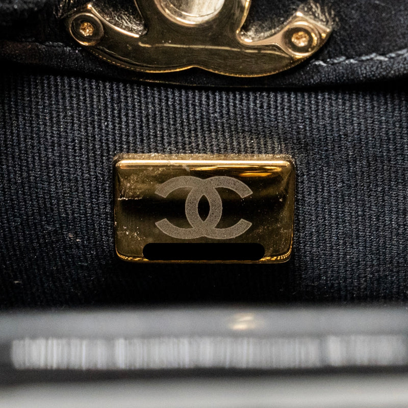 Chanel Mini 31 Bag Patent Black / White LGHW (Microchip)