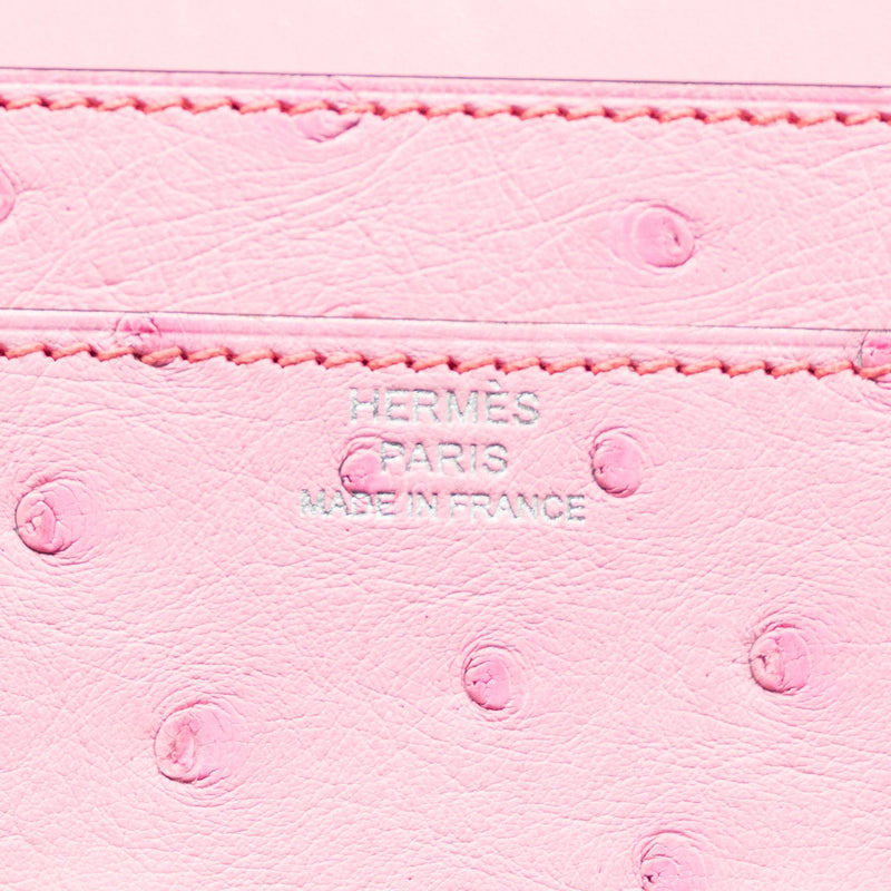Hermes Constance to go ostrich bubblegum pink SHW Stamp U