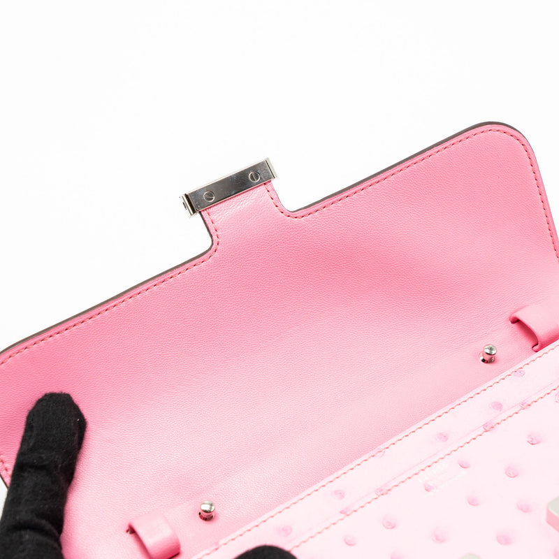 Hermes Constance to go ostrich bubblegum pink SHW Stamp U