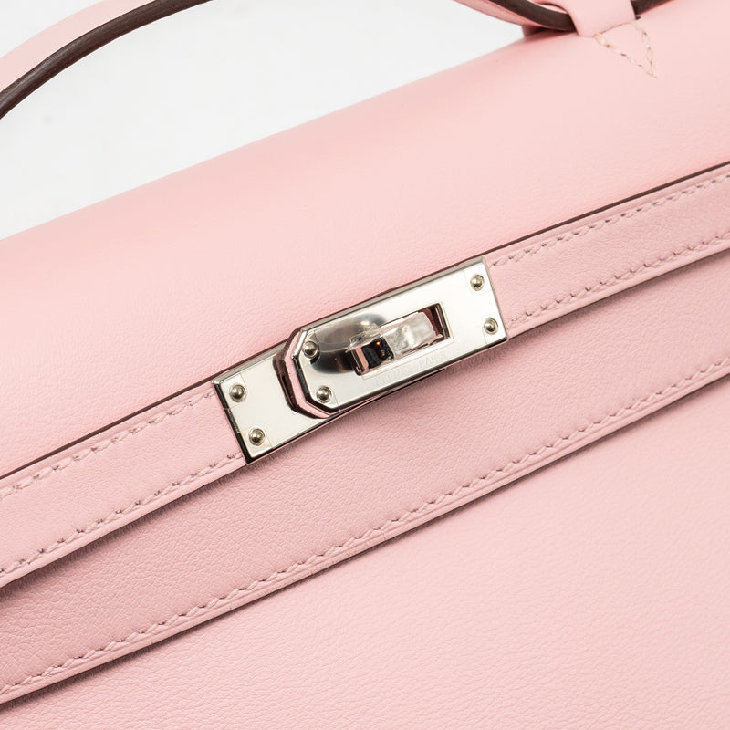 Hermes Kelly Pochette Swift Rose Sakura SHW Stamp D