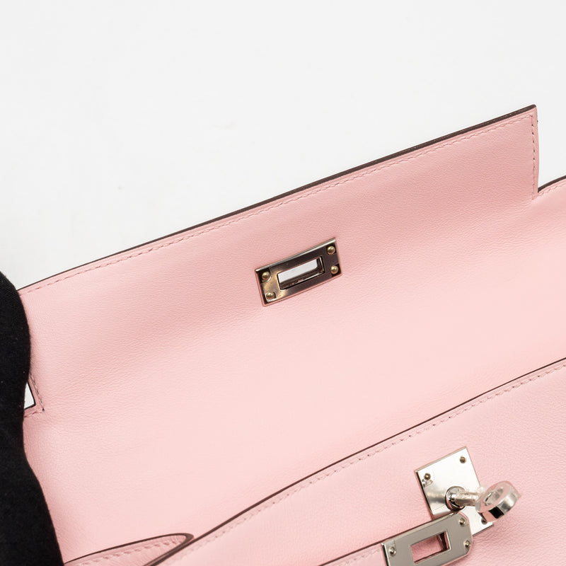 Hermes Kelly Pochette Swift Rose Sakura SHW Stamp D