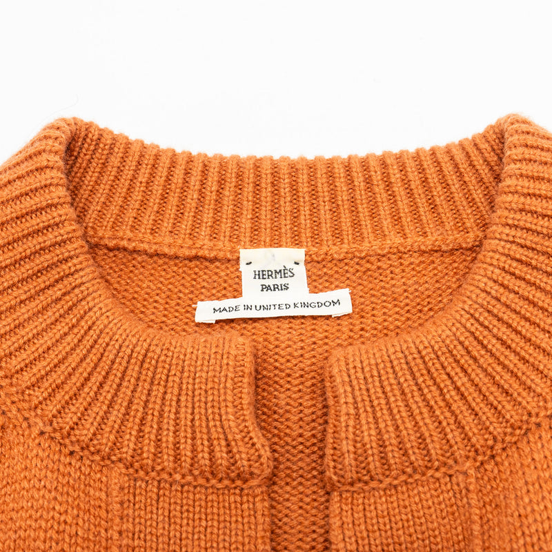 Hermes Size 38 Horsebit Detailed Sweater Cashmere Caramel