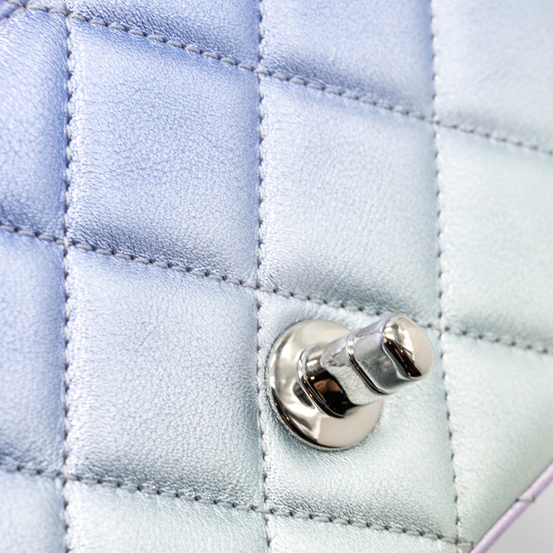 Chanel Clutch Calfskin Iridescent Multicolour with Multicolour and Silver Hardware (Microchip)