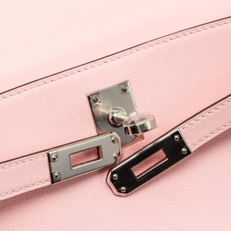 Hermes Kelly Pochette Swift Rose Sakura SHW Stamp D